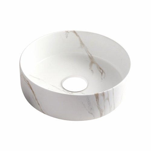 Умивальник накладний VOLLE PIEDRA 34,6*34,6*12см, світлий мармур (1301.005131)