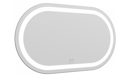 Зеркало овальное подвесное горизонтальное VOLLE LUNA OVALADO 100*70см, с подсветкой, подогревом и сенсорным выключателем (1648.541417)