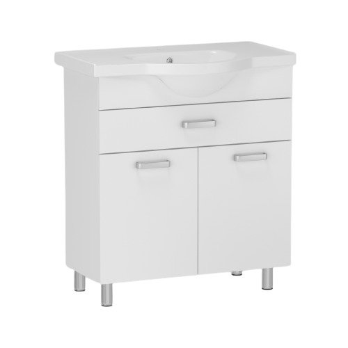 Тумба з умивальником RJ IRIS-L 65см, біла (RJFU047-0165WHSET(RJFU047-0165WH + RZJ201))