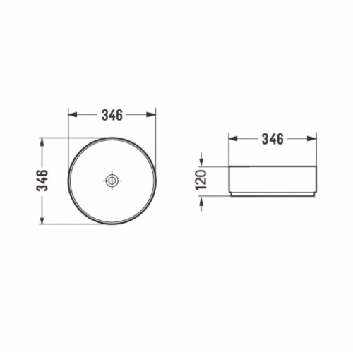 Умивальник накладний VOLLE PIEDRA 34,6*34,6*12см, темний мармур (1301.005132)
