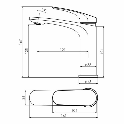 Смеситель для умывальника IMPRESE PERLA, хром, 25 мм (f03508001CA)