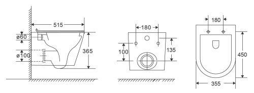 Унітаз підвісний IMPRESE VLTAVA Rimless 51,5*35,5*36,5см, сидіння тверде Slim slow-closing (c06809603)