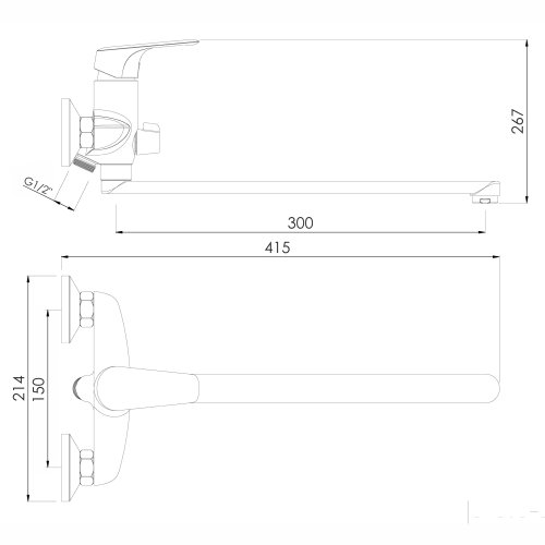 Смеситель для ванны IMPRESE ORLIK L - излив 300 мм, хром (f03209401CB)