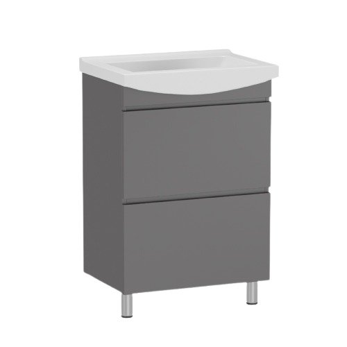 Тумба с умывальником RJ FORTUNA-XO 60см, серая (RJFU019-4160GRSET(RJFU019-4160GR + K11-0167))