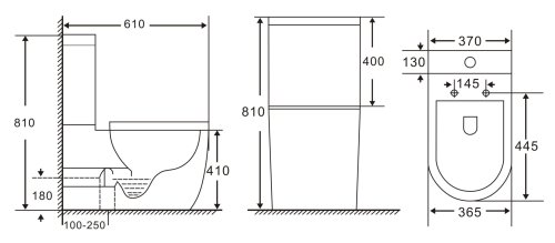 Унитаз напольный VOLLE LUGO Rimless, горизонтальный выпуск, нижний подвод 3/4,5л, сиденье Duroplast Slim slow-closing (1348.472007)