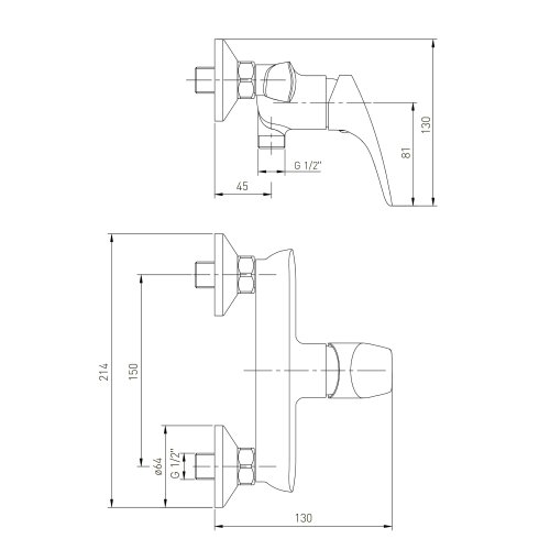 Душевой набор VOLLE ORLANDO смеситель для душа, хром, душевой гарнитур (15193100+t03800101LX), cromo (SET20230931)