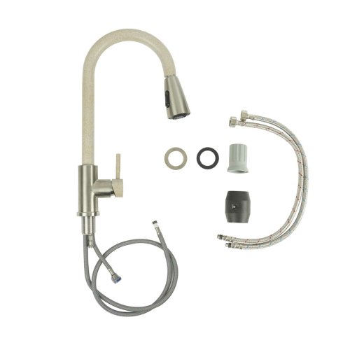 Смеситель с выдвижным изливом Platinum KT 8203 (8614) Сафари комби