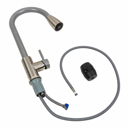 Змішувач з висувним виливом Platinum KT 8203 (8614) Сірий мусон