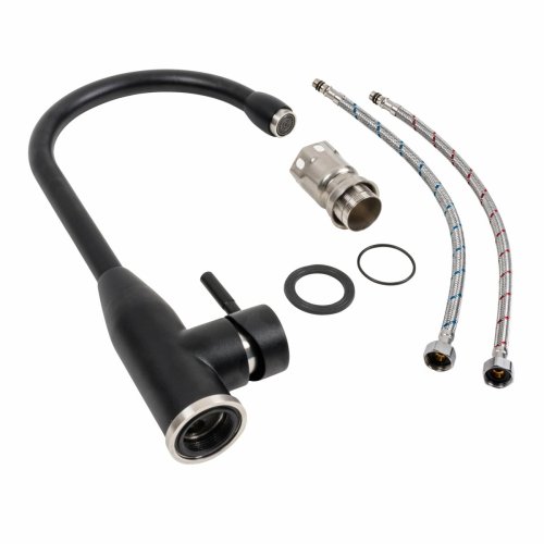 Смеситель кухонный Platinum 26 FHP (7456) Черный матовый