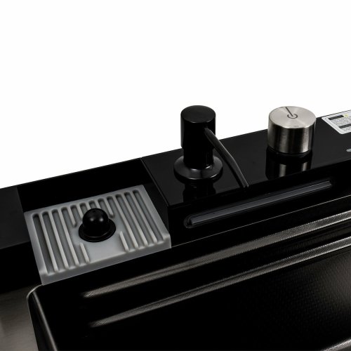 Кухонная мойка 75*45М PVD черная Platinum Handmade "Водопад"