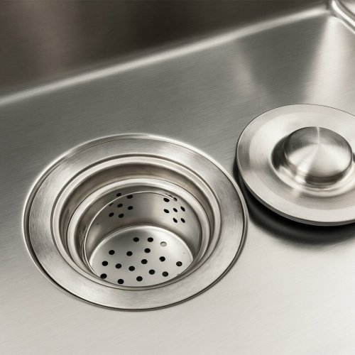 Кухонная мойка нержавейка 78*43 L Platinum Handmade (два отверстия, круглый сифон 3,0/0,8)