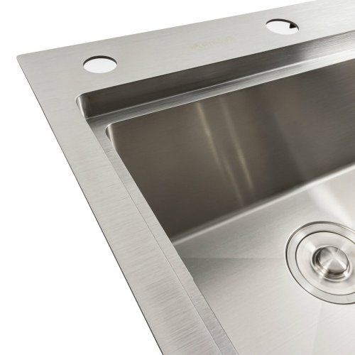 Кухонная мойка нержавейка 78*43 L Platinum Handmade (два отверстия, круглый сифон 3,0/0,8)