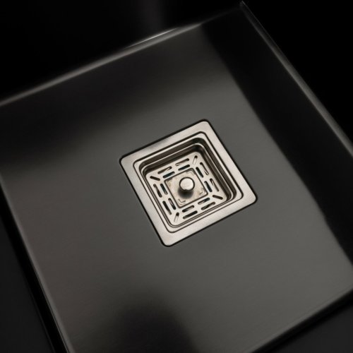 Кухонна мийка чорна Platinum PVD Handmade 65*50 L(квадратний сифон 3,0/1)
