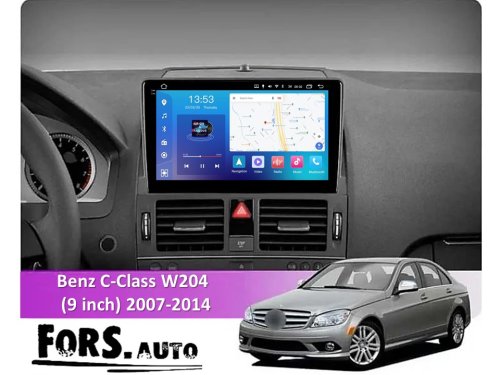 Штатная магнитола FORS.auto FS 4 PRO для Mercedes-Benz C-Class W204 (4+64Gb, 9") 2007-2014