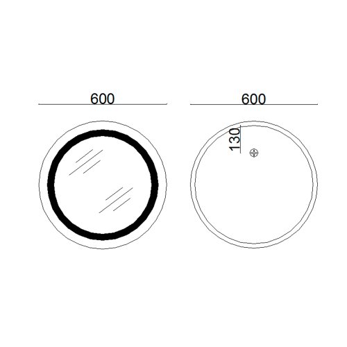 Зеркало Lidz Aria R600 с LED-подсветкой Touch, с антизапотеванием, с димером, рег. яркости LD78LR600