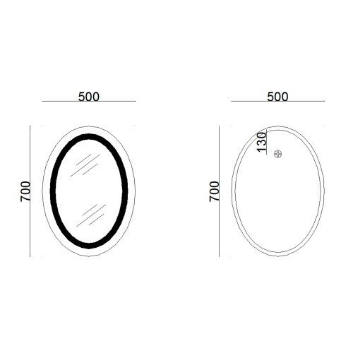 Зеркало Lidz Vida 700х500 с LED-подсветкой Touch, с антизапотеванием, с димером, рег. яркости LD78LF5070