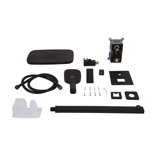 Душевая система для душа Qtap Gemini скрытого монтажа на два потребителя QTGEM113BLM45697 Black Matt