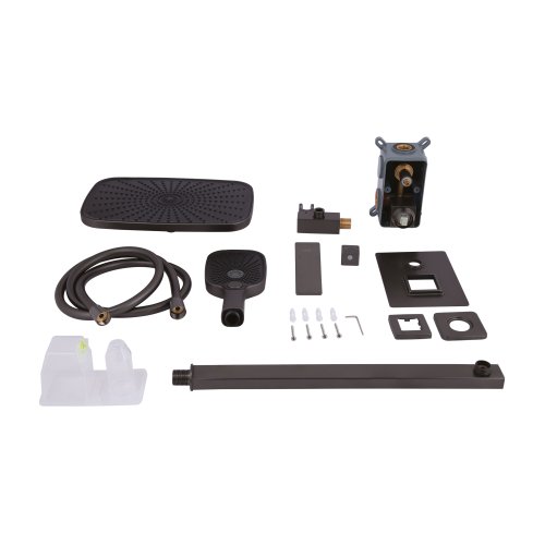 Душевая система для душа Qtap Gemini скрытого монтажа на два потребителя QTGEM113GMB45698 Gunmetal Black PVD