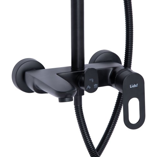 Душевая система универсальная Lidz Latwa 1030 на три потребителя (с изливом) (k35) LDLAT1030BLA45422 Black