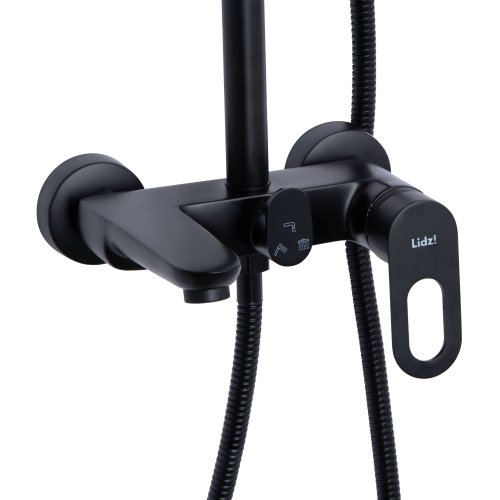 Душевая система универсальная Lidz Latwa 1030 на три потребителя (с изливом) (k35) LDLAT1030BLA45422 Black