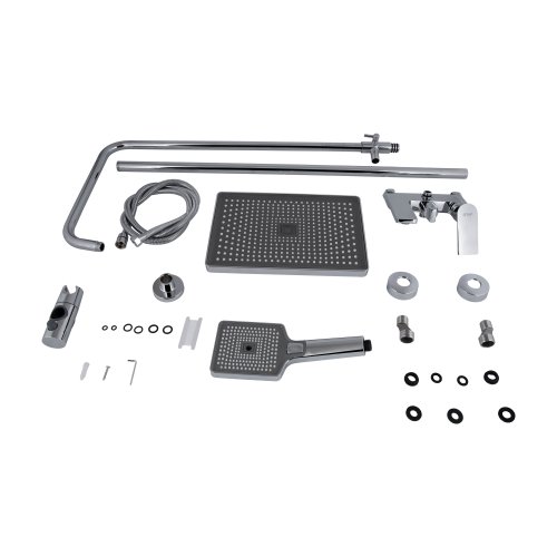 Душевая система универсальная Qtap Aries на три потребителя (с изливом) QTARI111CRM45560 Chrome