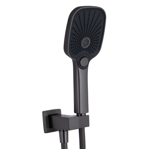 Душевая система универсальная Qtap Gemini скрытого монтажа на три потребителя QTGEM114GMB45704 Gunmetal Black PVD