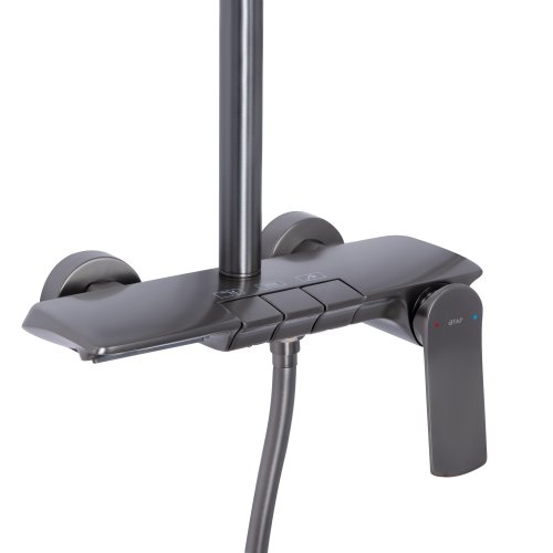 Душевая система универсальная Qtap Slavonice на три потребителя (с изливом) QTSLA111GMB45905 Gunmetal Black PVD