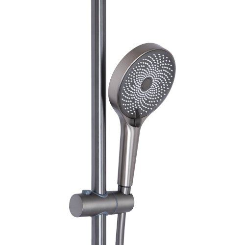 Душевая система универсальная Qtap Slavonice на три потребителя (с изливом) QTSLA111GMB45905 Gunmetal Black PVD