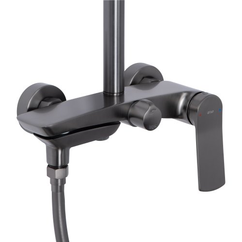 Душевая система универсальная Qtap Slavonice на три потребителя (с изливом) QTSLA111GMB45910 Gunmetal Black PVD