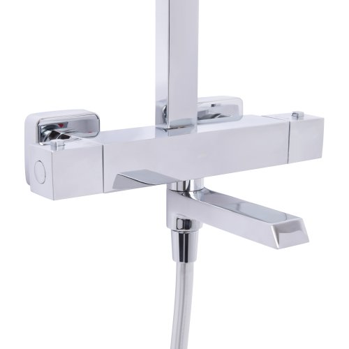 Душевая система универсальная Qtap Swan Cascada термостатическая на три потребителя (с изливом) QTSWA112CRM45902 Chrome