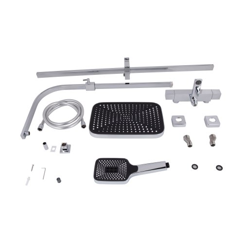 Душевая система универсальная Qtap Swan Cascada термостатическая на три потребителя (с изливом) QTSWA112CRM45902 Chrome