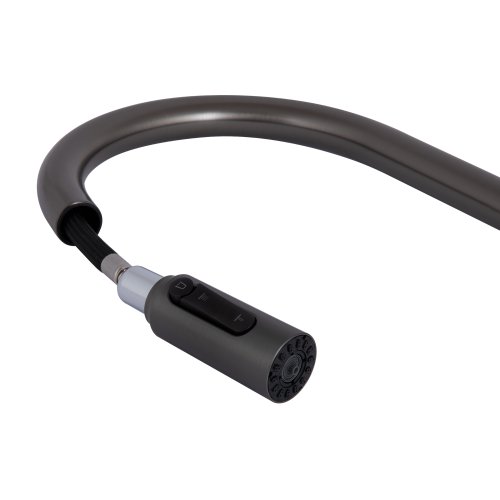 Смеситель для кухни Qtap Rozcesti с выдвижным изливом с подключением для питьевой воды QTROZ366GMB45939 Gunmetal Black PVD