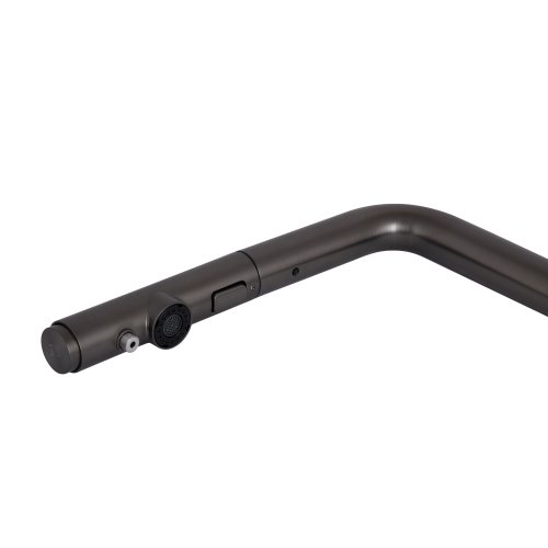 Смеситель для кухни Qtap Rozcesti с выдвижным изливом с подключением для питьевой воды QTROZ367GMB45942 Gunmetal Black PVD