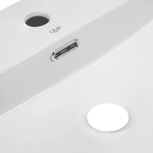 Комплект Qtap Nando LT: Раковина подвесная прямоугольная 600х440х130 мм White + Донный клапан PU02O