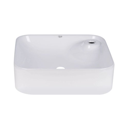 Комплект Qtap Stork: Раковина накладная квадратная 430x430x120 мм White + Донный клапан PU02