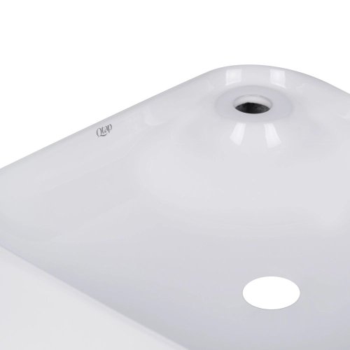 Комплект Qtap Stork: Раковина накладная квадратная 430x430x120 мм White + Донный клапан PU02