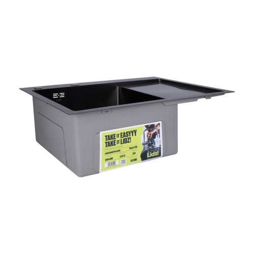 Мойка для кухни интегрированная Lidz Handmade H6350BR крыло справа (LDH6350BRPVD45590) Brushed Black PVD 3,0/1,0 мм