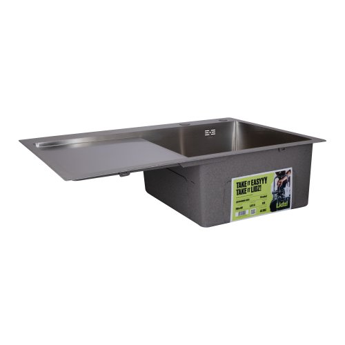 Мойка для кухни интегрированная Lidz Handmade H7849L крыло слева (LDH7849BRUL45592) Brushed Steel 3,0/1,0 мм