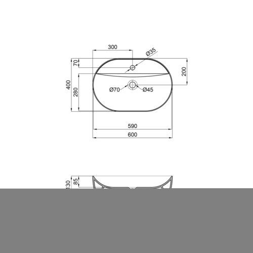 Раковина Qtap Scorpio 600x400x130 White QT14118045W