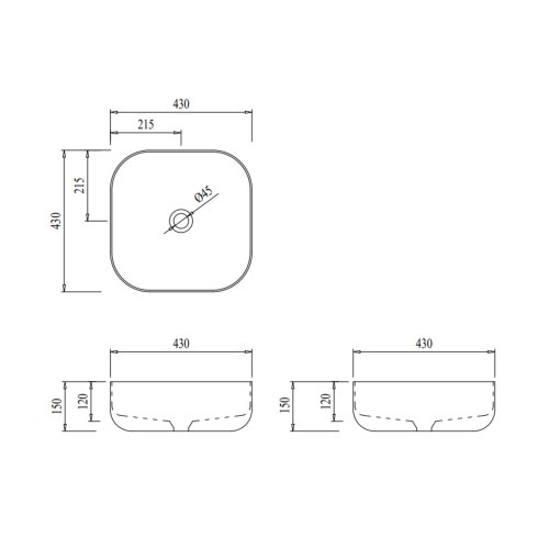 Раковина-чаша Qtap Kolibri 430х430х150 White QT1011K396WN