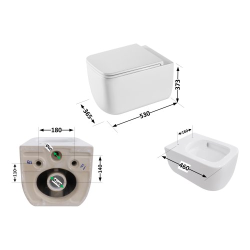 Унитаз подвесной Qtap Gemini безободочный с сиденьем Soft-close QT2533076EUQW