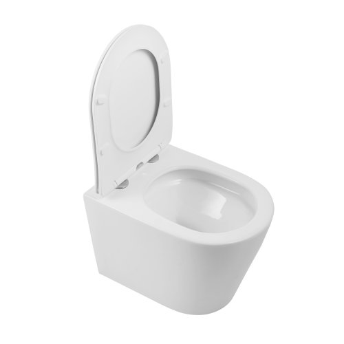 Унитаз подвесной Qtap Scorpio безободочный Ultra Quiet с сиденьем Soft-close QT14332380AW