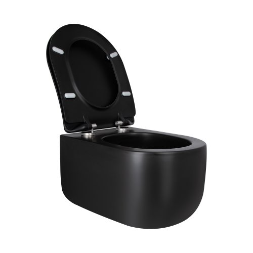 Унитаз подвесной Qtap Taurus безободочный с сиденьем Soft-close QT2433084EUQMB