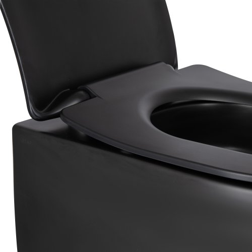 Унитаз подвесной Qtap Taurus безободочный с сиденьем Soft-close QT2433084EUQMB