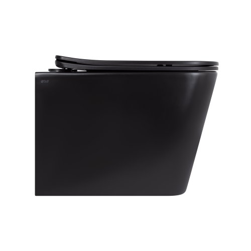 Унитаз подвесной Qtap Tern New Ultra Quiet безобедочный с сиденьем Soft-close MATT BLACK QT17332303ASMB