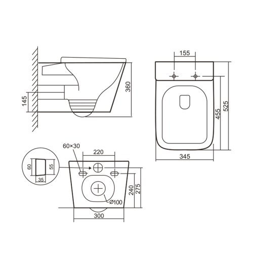 Унитаз подвесной Qtap Tern Ultra Quiet безобедочный с сиденьем Soft-close WHITE QT17332303AW