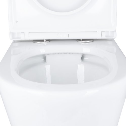 Напольный унитаз Qtap Dove Rimless безобедочный с сиденьем Soft-close WHITE QT06228380BW