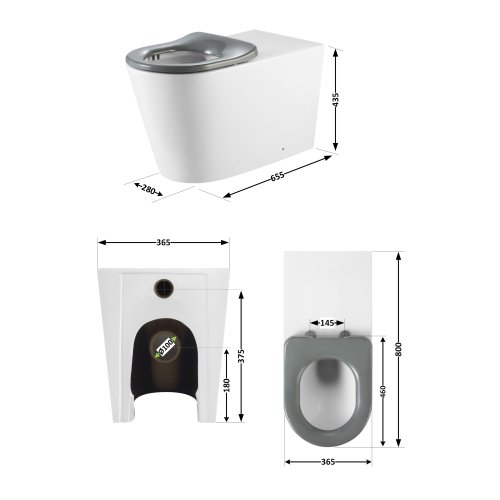 Унитаз напольный Qtap Freedom инклюзивный безбачковый Rimless безобедочный с сиденьем Soft-close WHITE QT22223368W