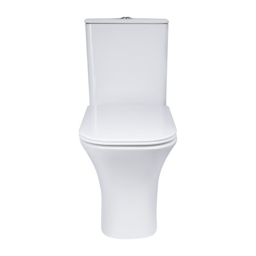 Унитаз-компакт Qtap Presto Quadro безободочный с сиденьем Soft-close QT24221215AW