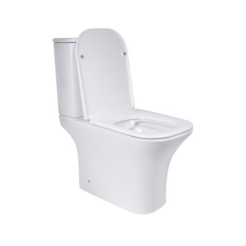 Унитаз-компакт Qtap Presto Quadro безободочный с сиденьем Soft-close QT24221215AW